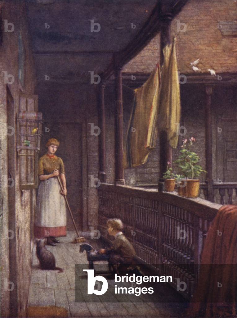 Gallery of White Hart Inn, Southwark, 1884 (colour litho)