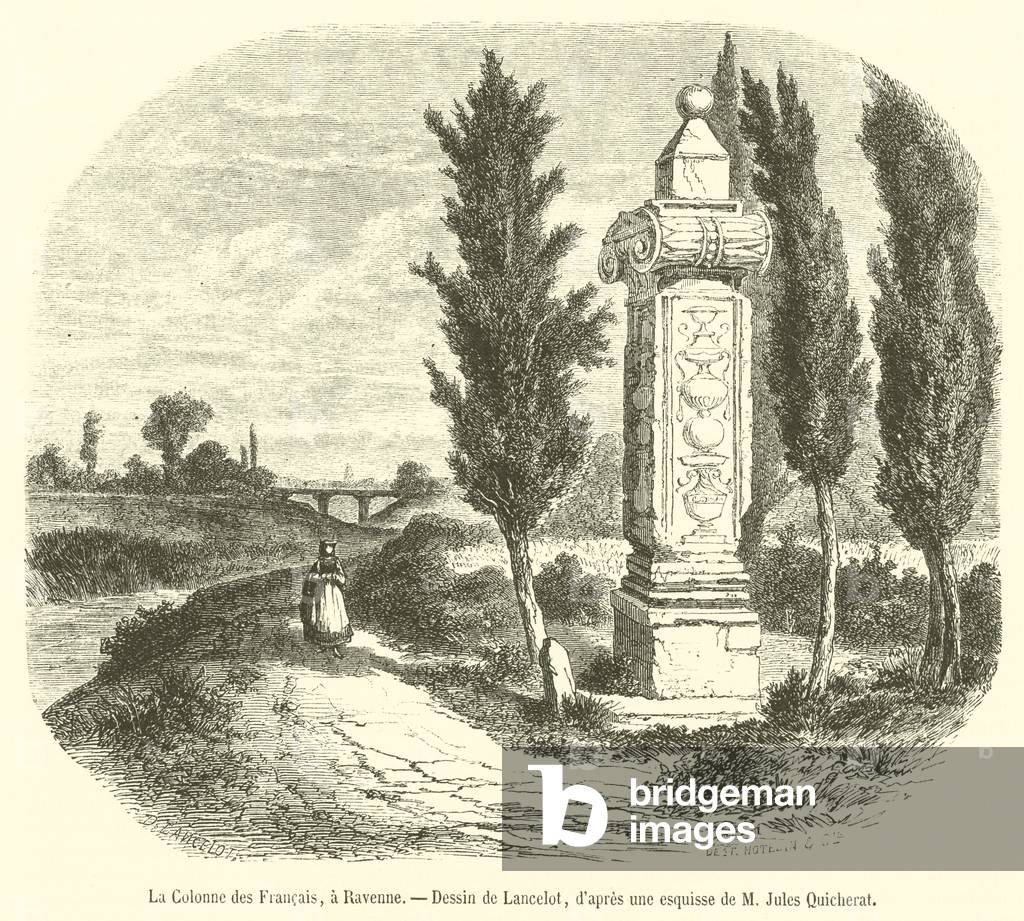 La Colonne des Francais, a Ravenne (engraving)