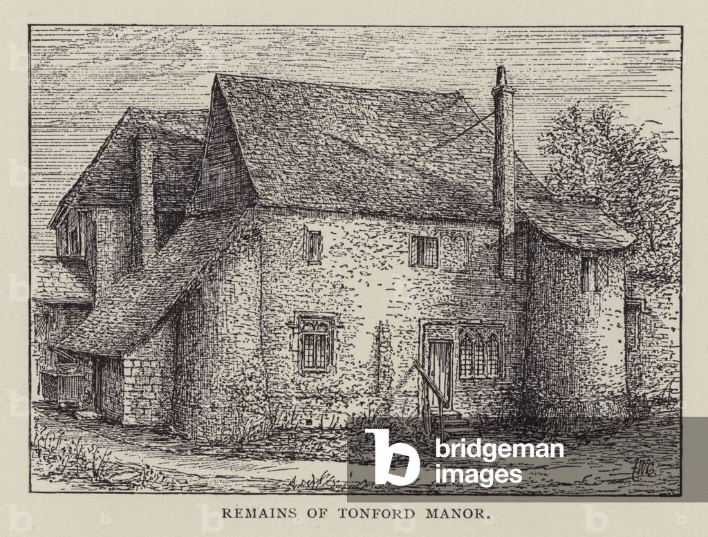 Canterbury: Remains of Tonford Manor (litho)