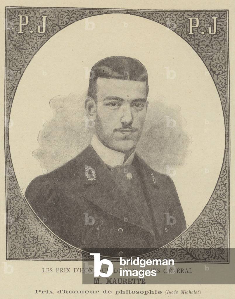 Winner of the Prix d'Honneur du Concours General for philosophy (litho)