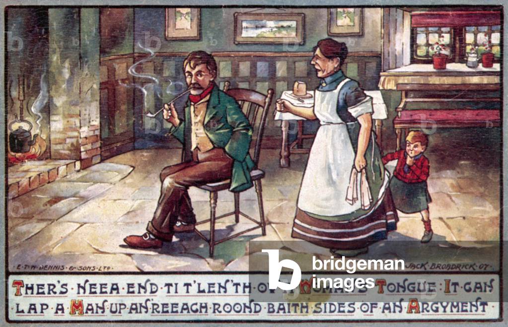 A Woman's Tongue (colour litho)