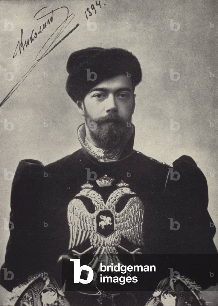 The Tsar in Old Russian Court Dress (b/w photo)