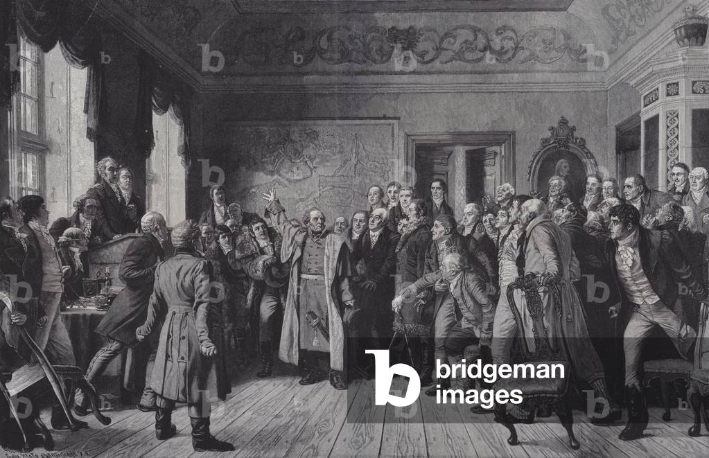 General Yorck's speech to the Estates of East Prussia in Konigsberg, 5 February 1813 (litho)