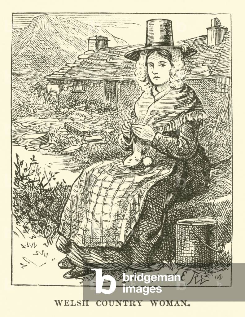 Welsh country woman (engraving)