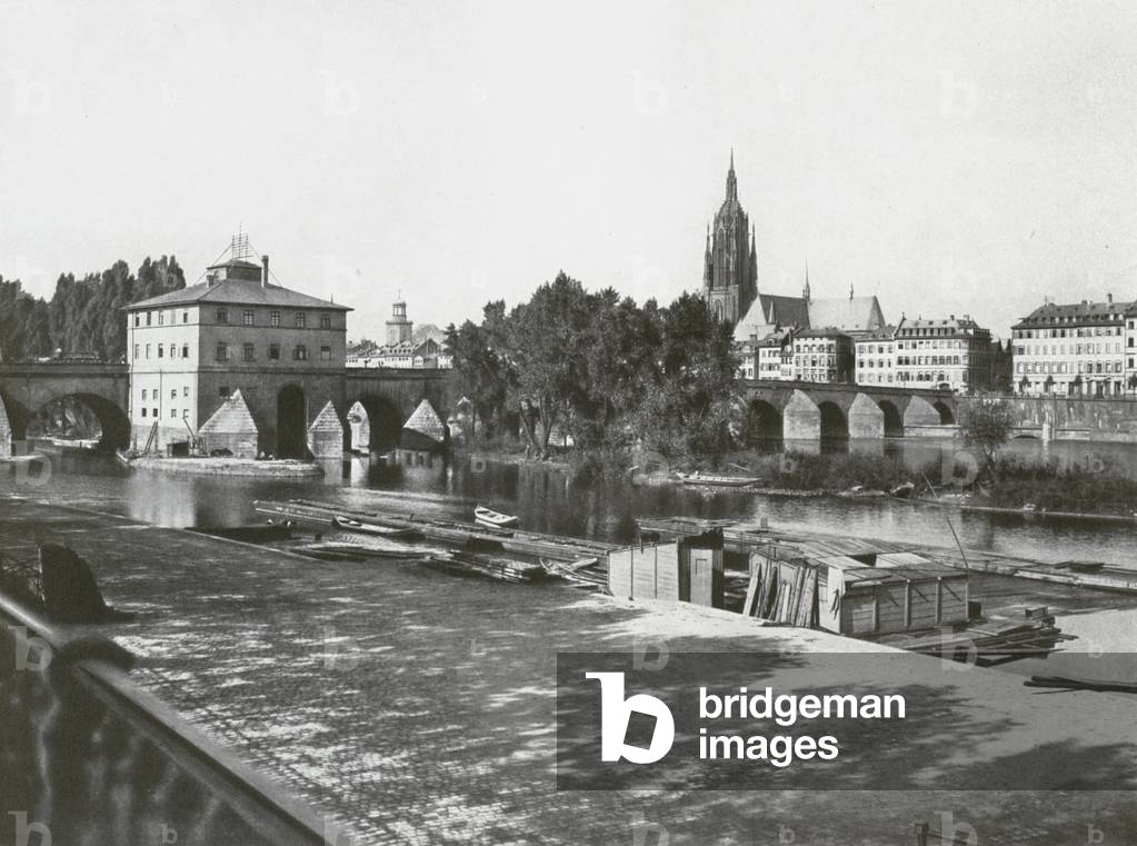 Frankfurt a M, Alte Brucke (b/w photo)