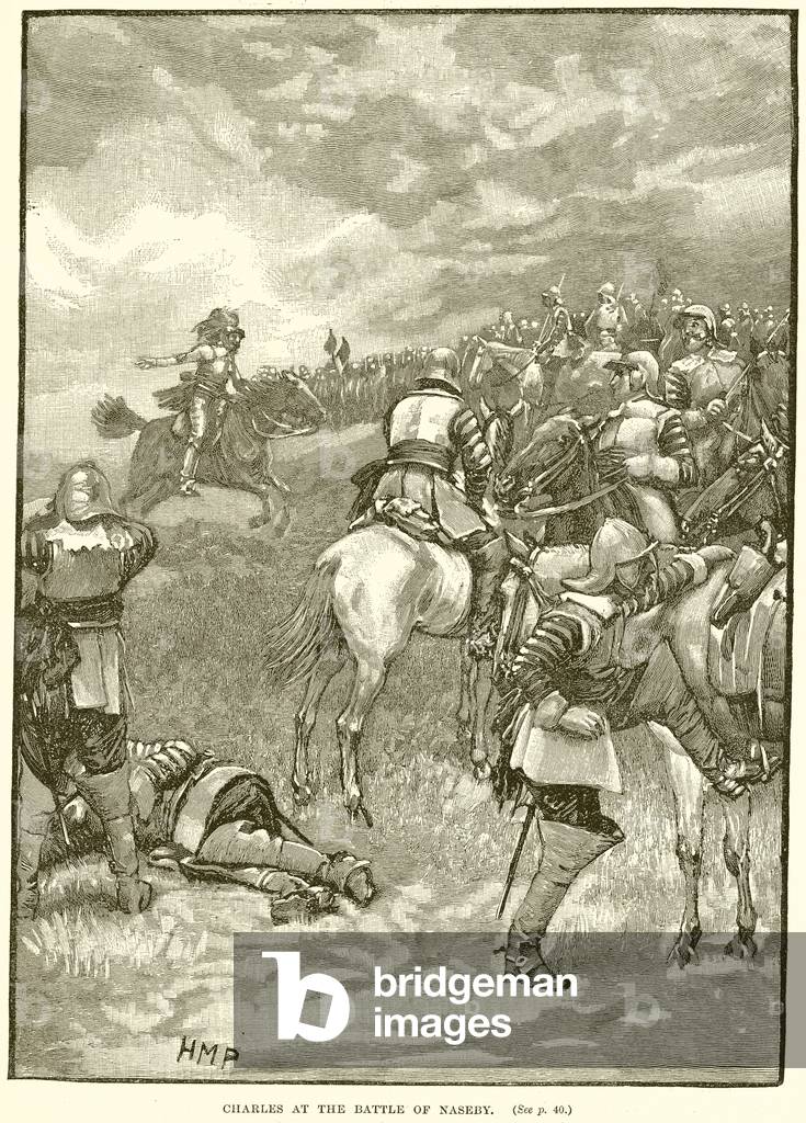 Charles at the Battle of Naseby (engraving)