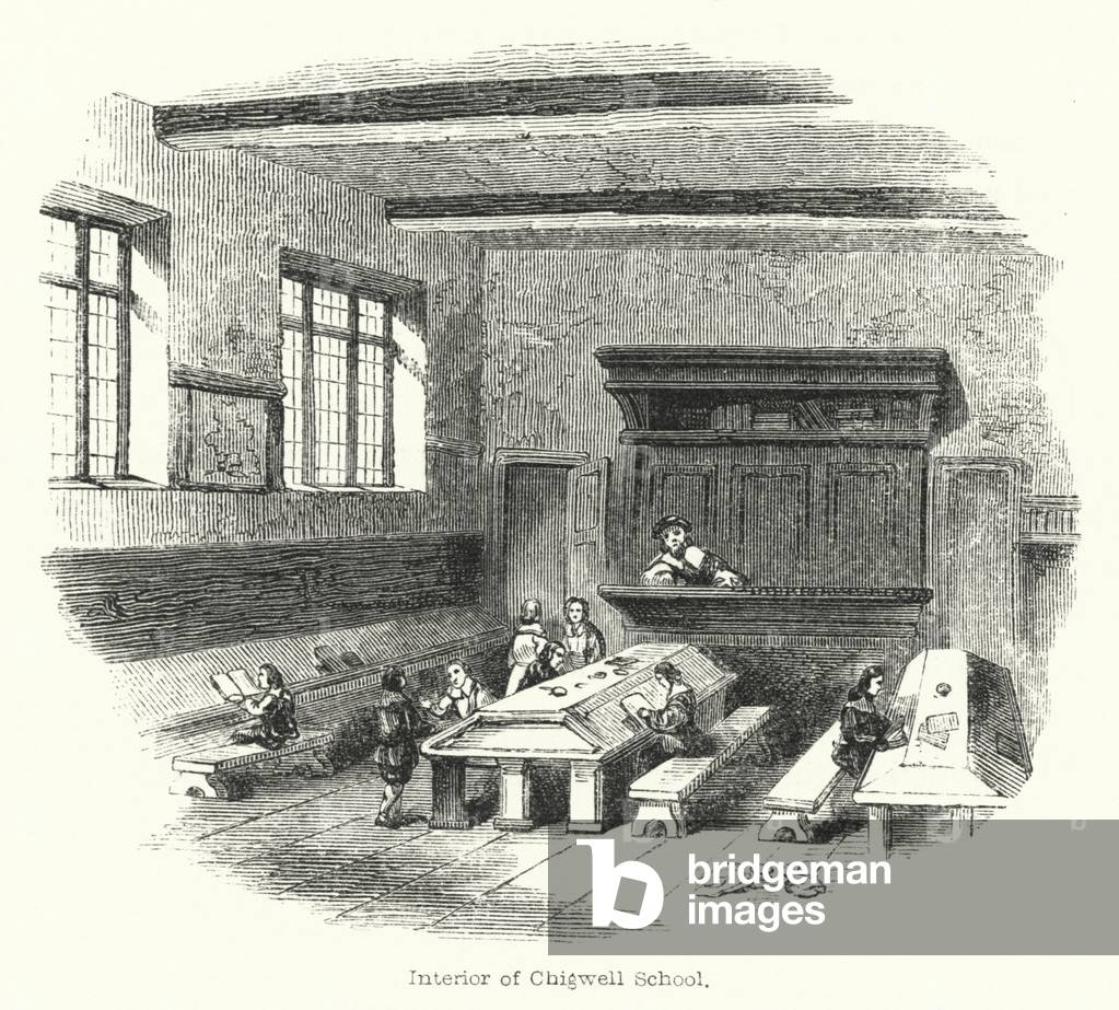 Interior of Chigwell School (engraving)