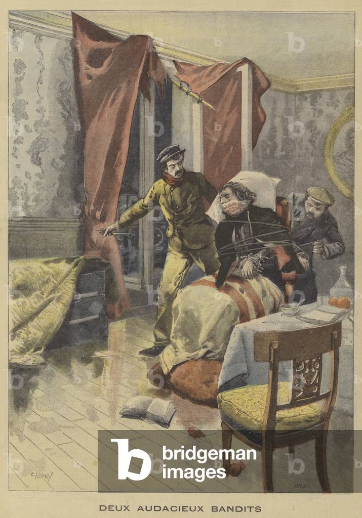 Two audacious criminals (colour litho)