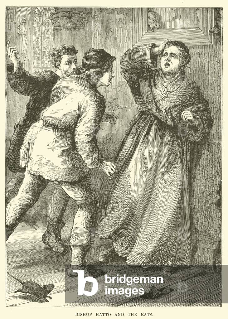 Bishop Hatto and the rats (engraving)