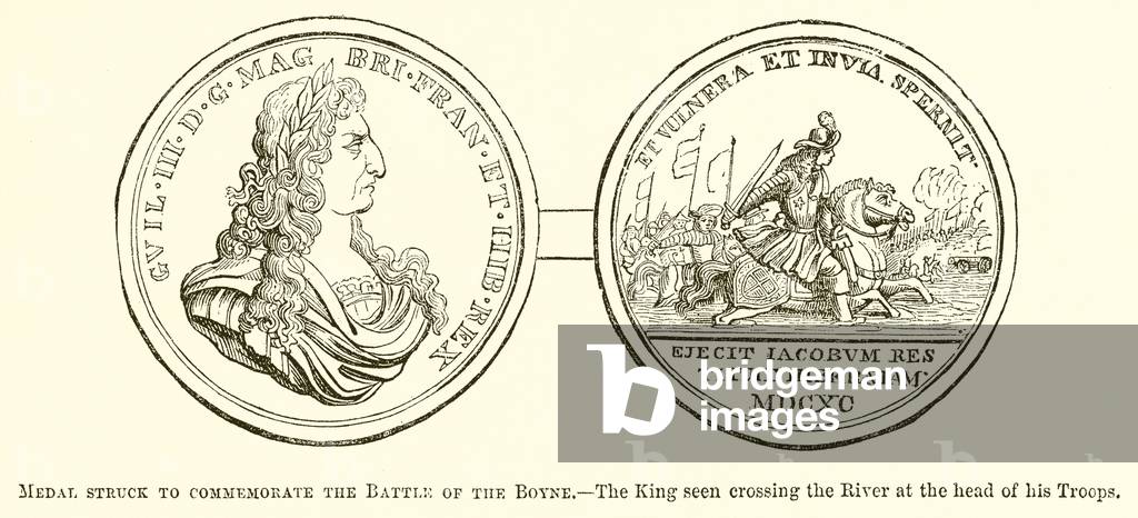 Medal struck to Commemorate the Battle of the Boyne (engraving)