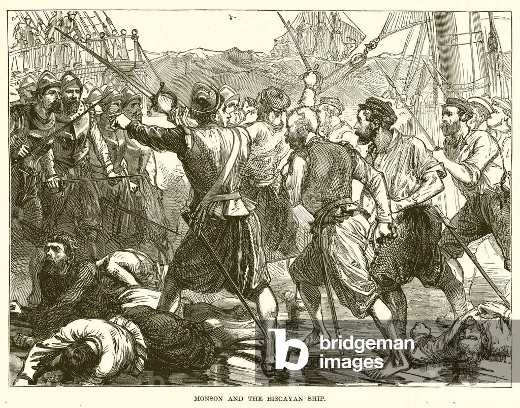 Monson and the Biscayan Ship (engraving)