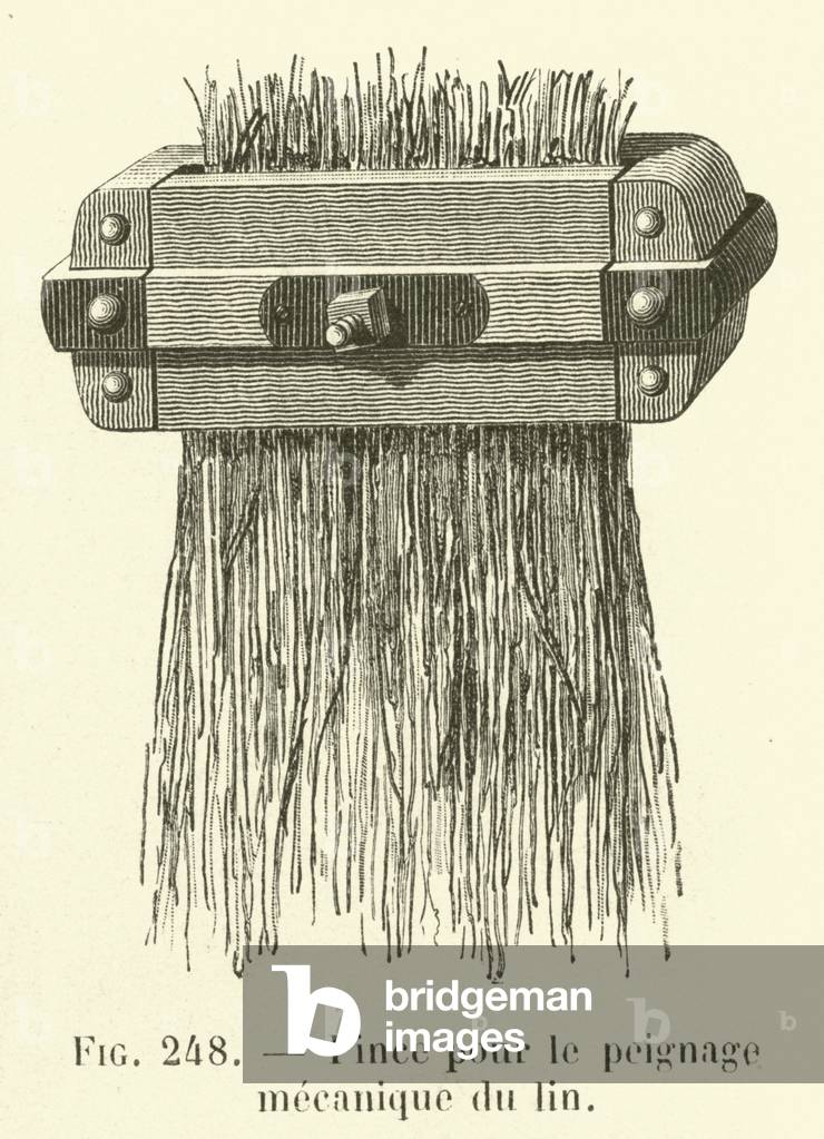Pince pour le peignage mecanique du lin (engraving)