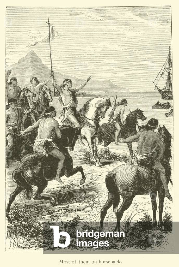 Most of them on horseback (engraving)