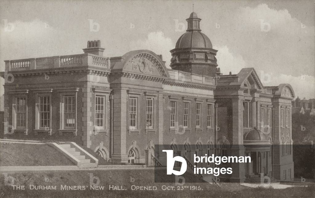 The Durham Miners' New Hall, opened 23 October 1915 (b/w photo)