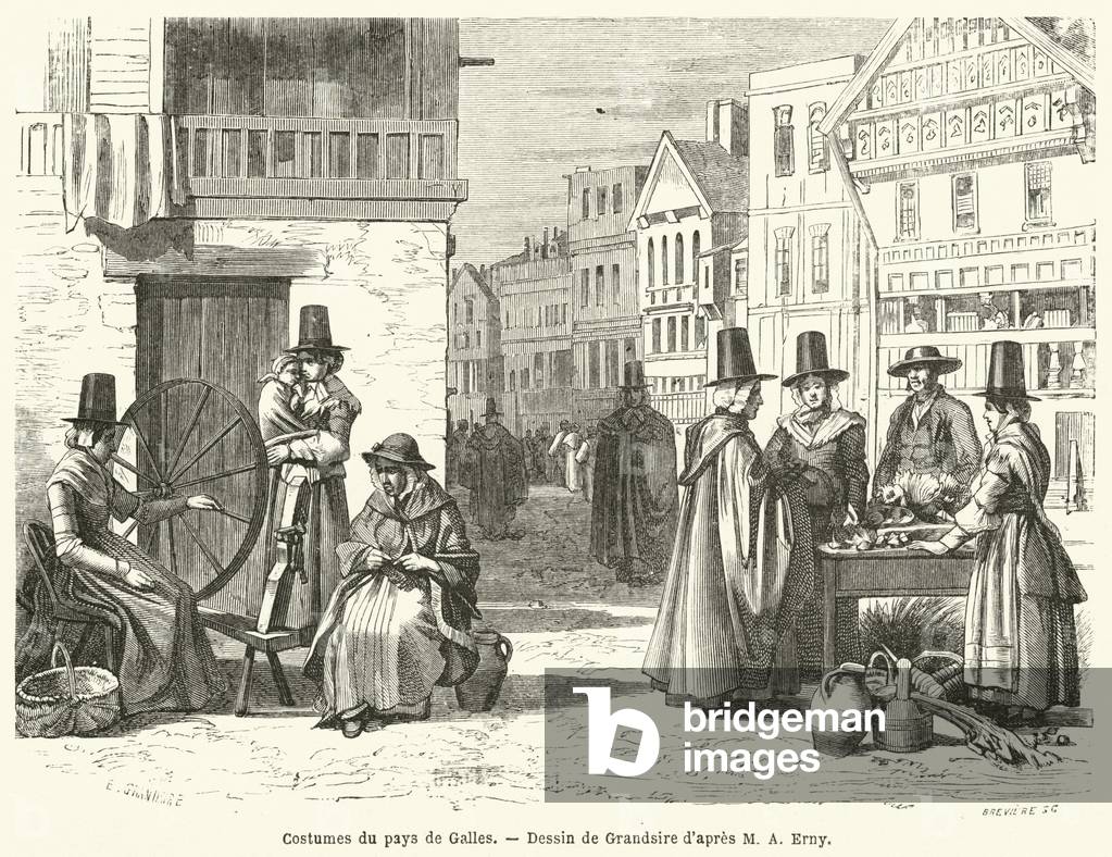 Costumes du pays de Galles (engraving)