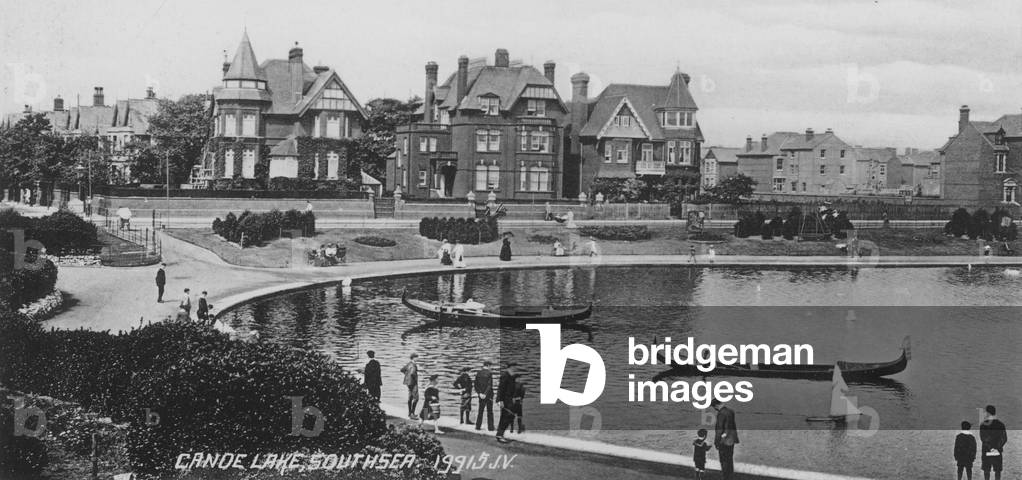 Canoe Lake, Southsea (b/w photo)