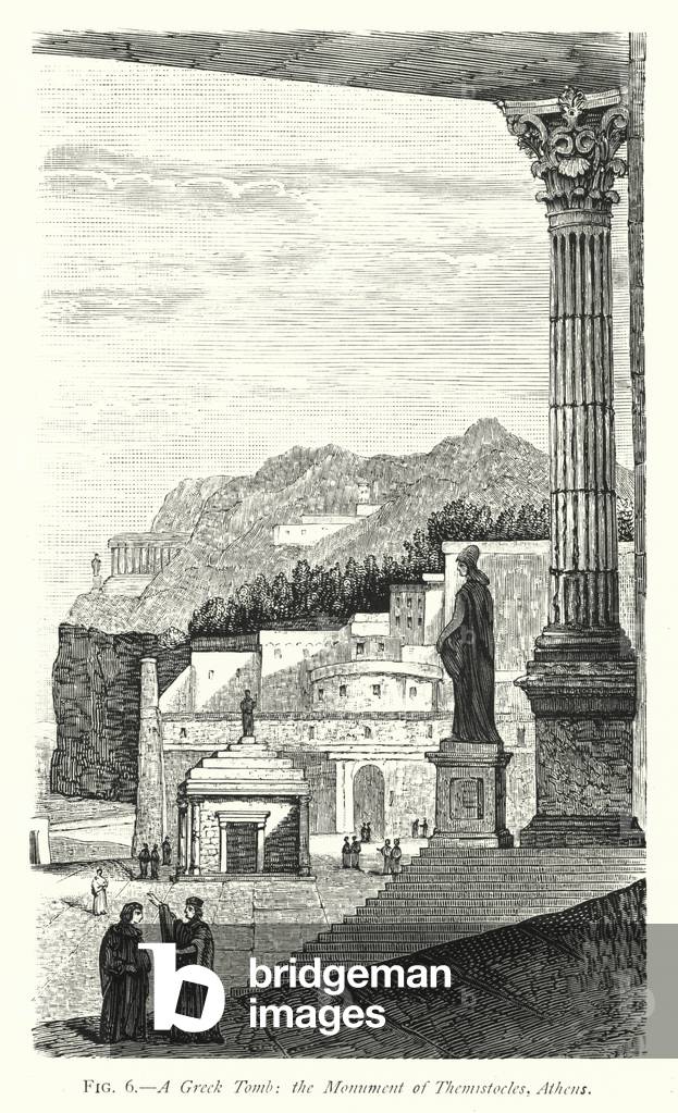 A Greek Tomb, the Monument of Themistocles, Athens (engraving)