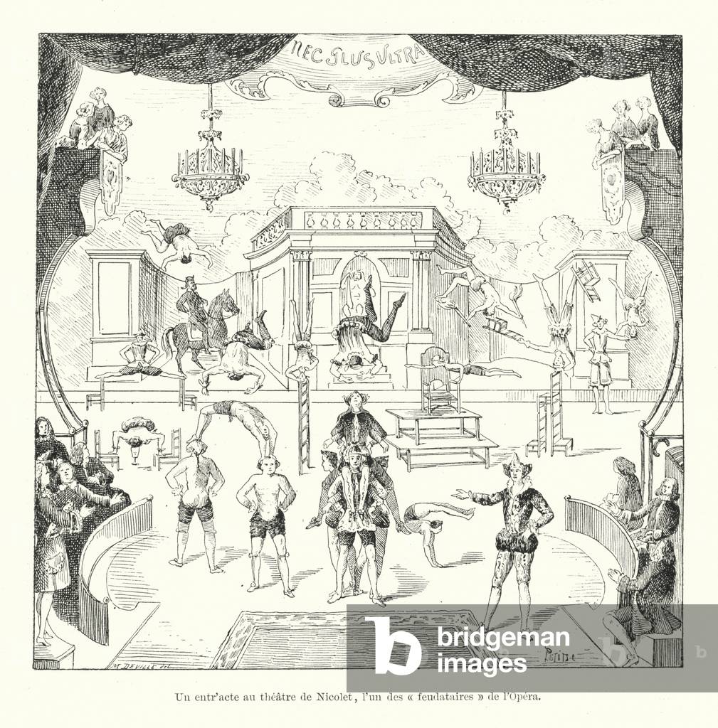 Un entr'acte au theatre de Nicolet, l'un des feudataires de l'Opera (engraving)