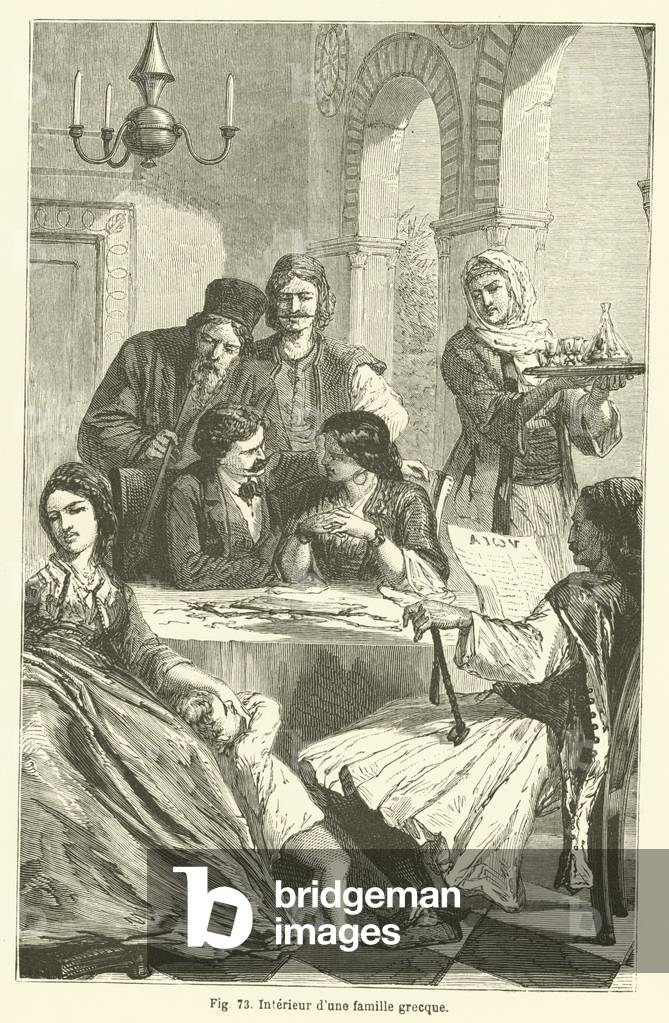 Interieur d'une famille grecque (engraving)