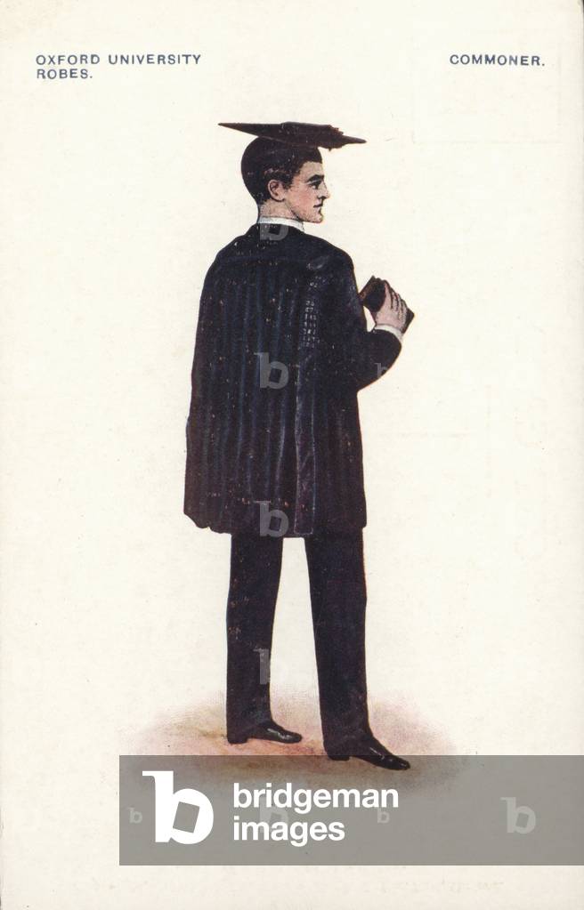 Oxford University robes - Commoner (colour litho)