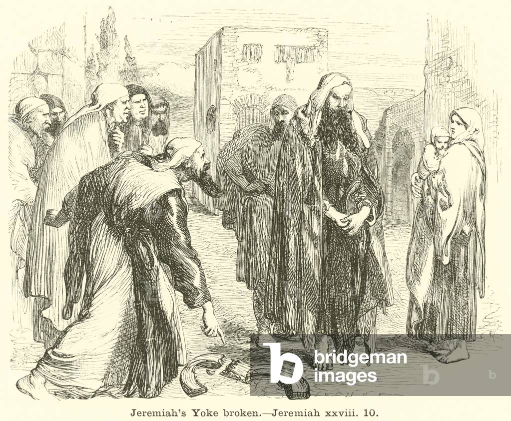 Jeremiah's Yoke broken, Jeremiah, xxviii, 10 (engraving)