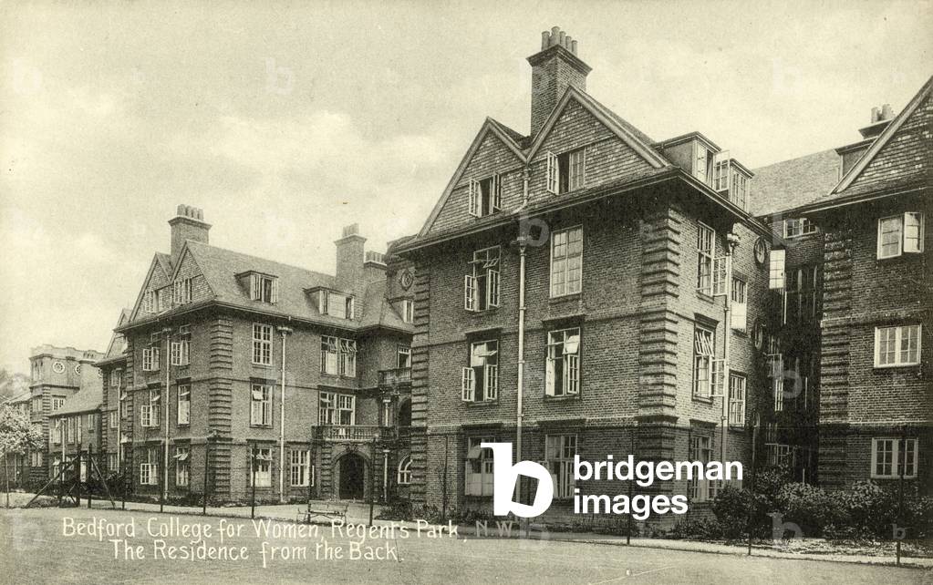 Bedford College for Women, Regent's Park, North West, the Residence from the Back (b/w photo)