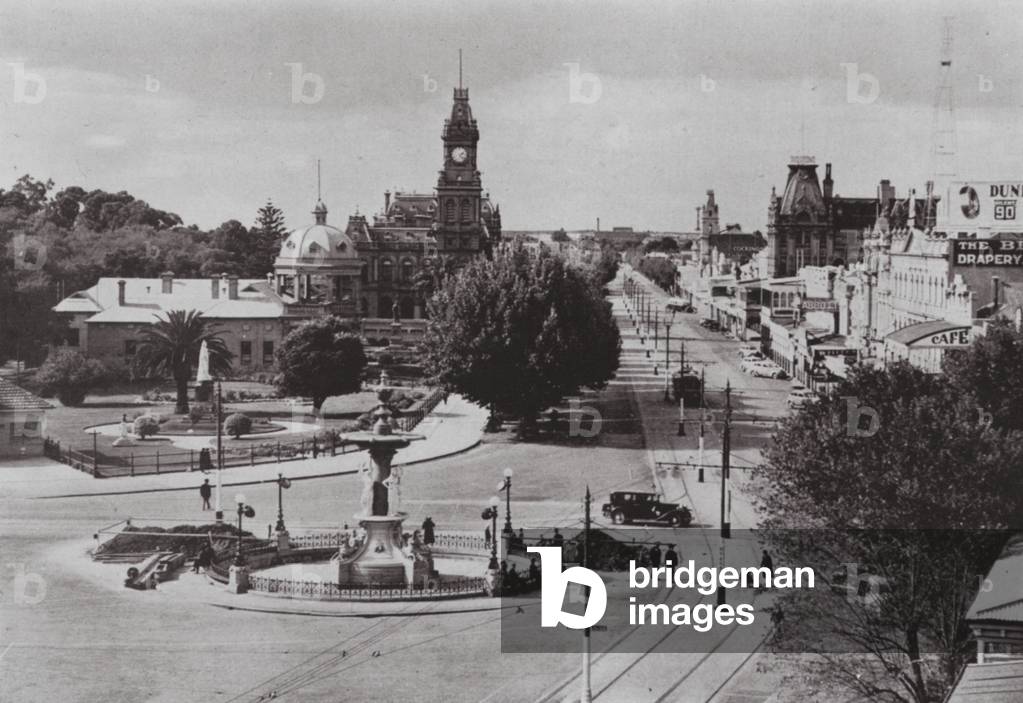 A view of Bendigo, Victoria (b/w photo)