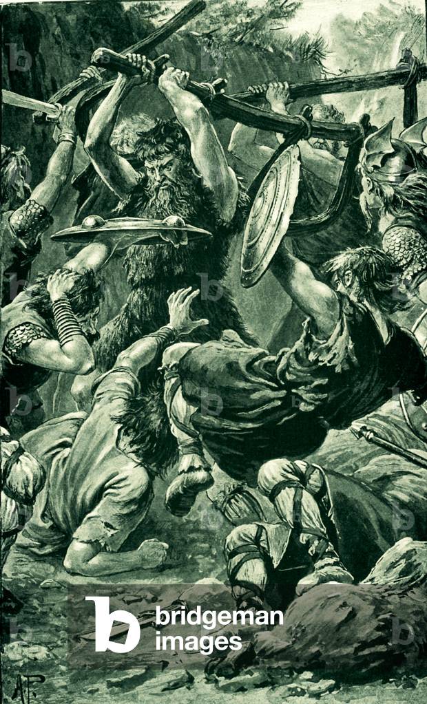 Defeat of the Danes at Luncarty near Perth (litho)