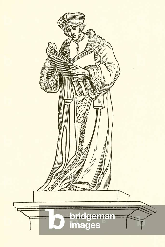 Bronze statue of Erasmus at Rotterdam (engraving)