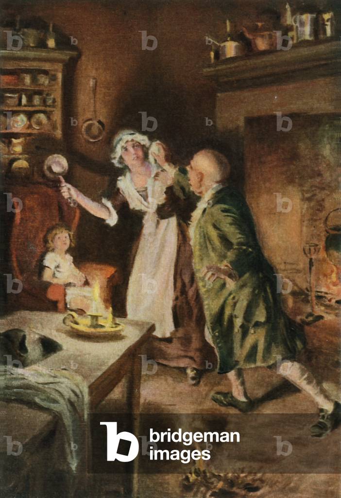 It is? cried Slop, throwing the cataplasm in her face (colour litho)