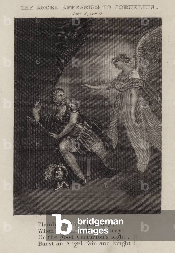 The Angel appearing to Cornelius, Acts X, ver 4 (engraving)