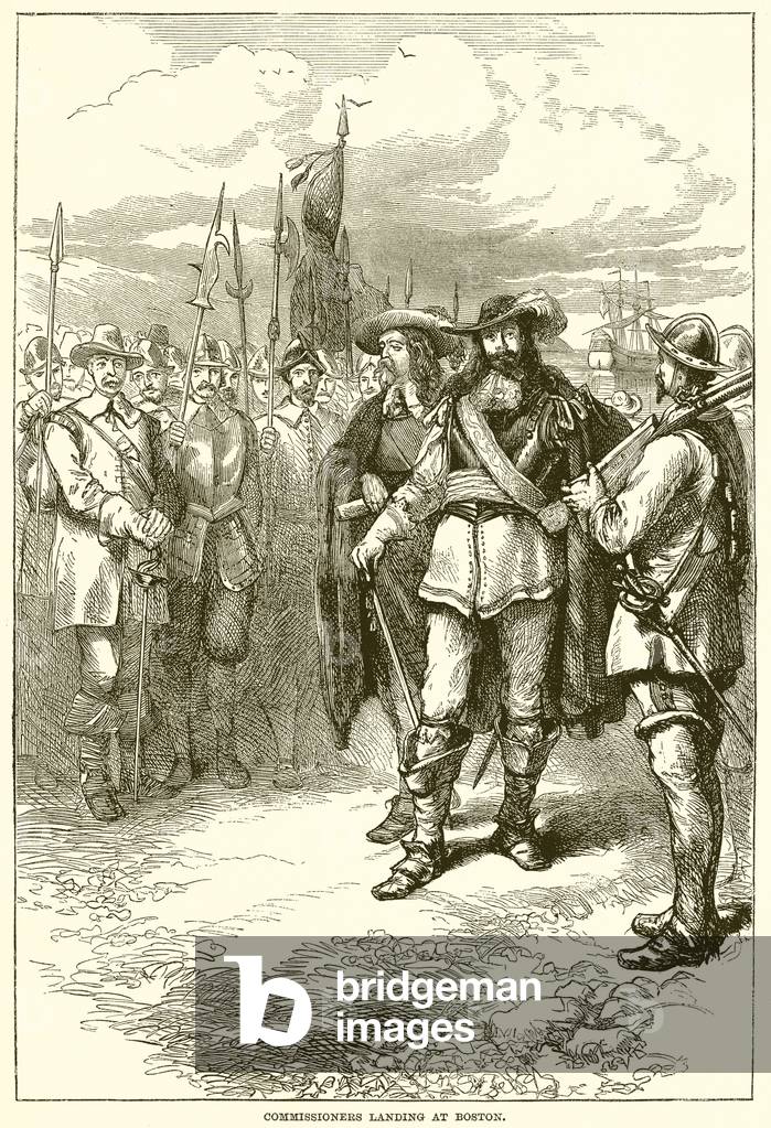 Commissioners landing at Boston (engraving)
