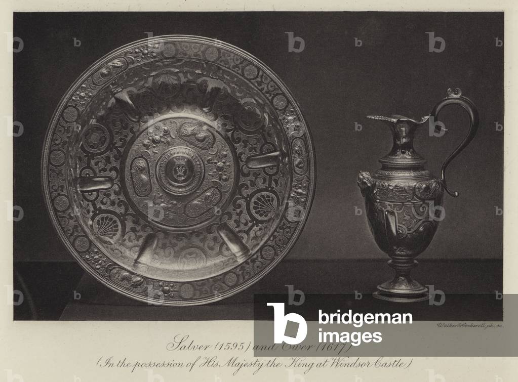 Salver (1595) and Ewer (1617), in the possession of His Majesty the King at Windsor Castle (engraving)