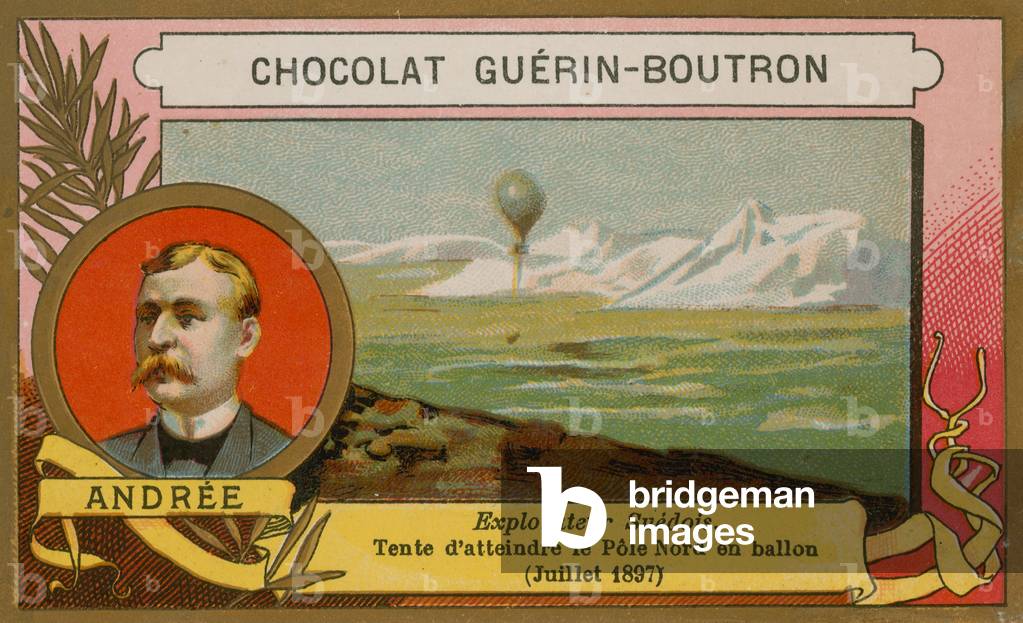 Salomon August Andree, 19th Century Swedish explorer (chromolitho)