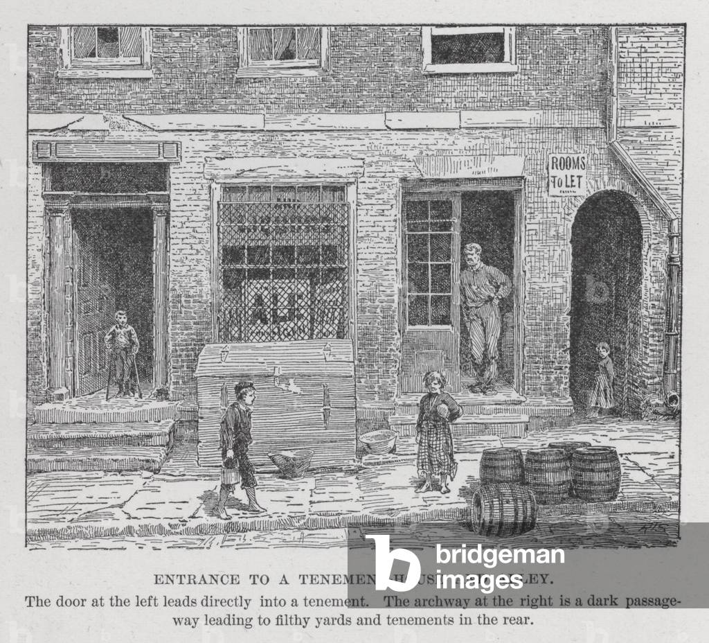 Entrance to a Tenement-House and Alley (litho)