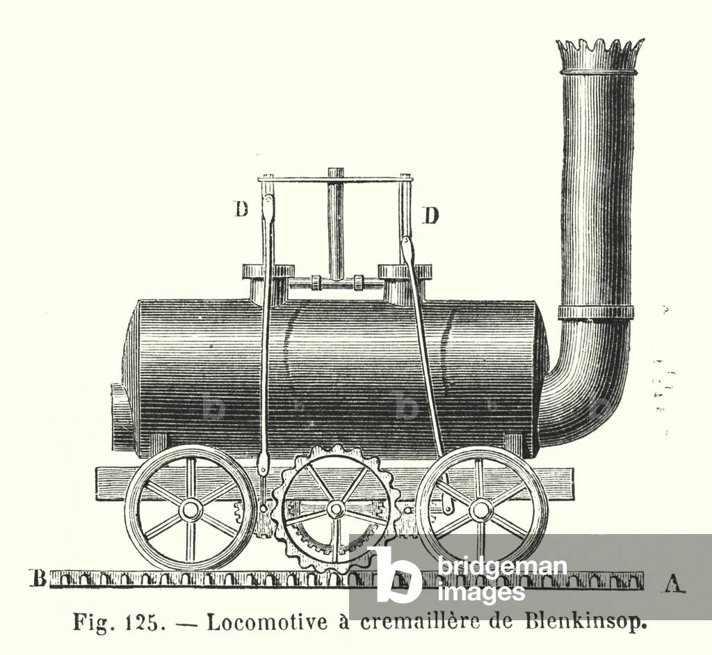 Locomotive a cremaillere de Blenkinsop (engraving)