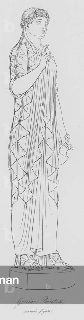 Grecian Priestess, second figure (engraving)