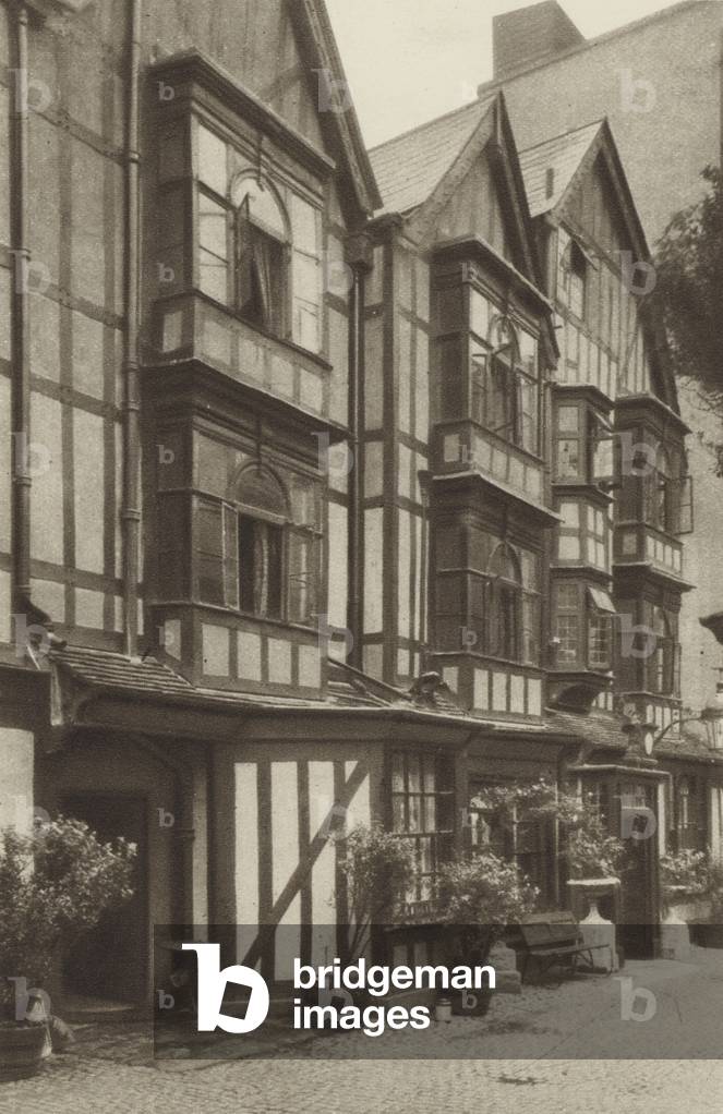 The Gabled Front of the Golden Cross Hotel (b/w photo)