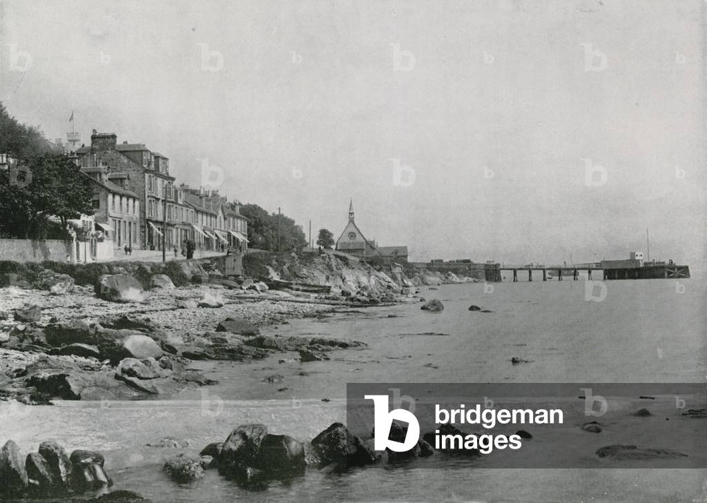 Innellan, showing the Rocky Beach and the Steamboat Pier (b/w photo)