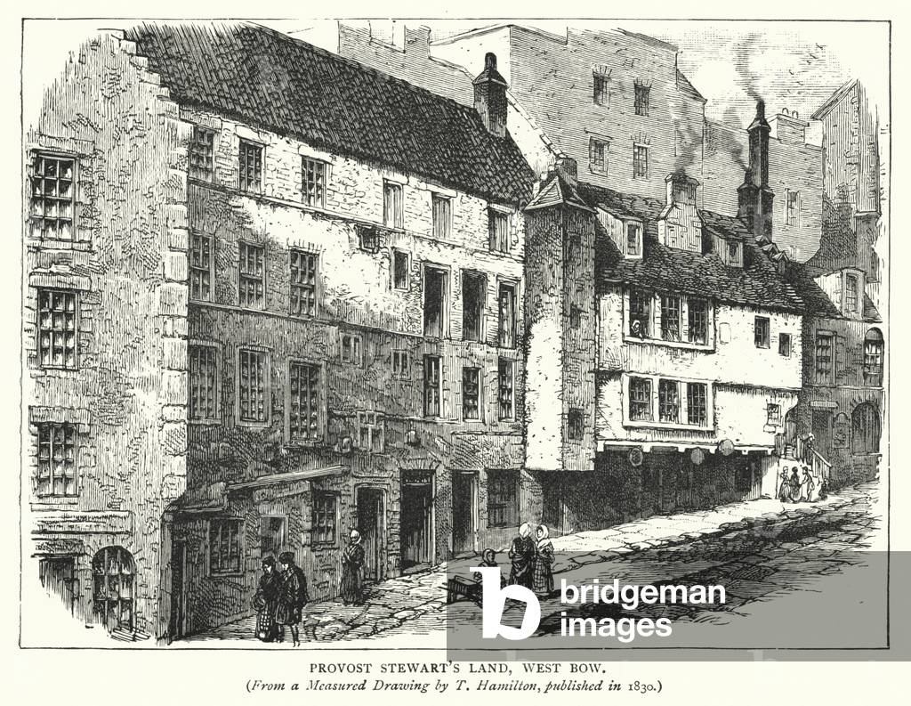 Provost Stewart's Land, West Bow (engraving)