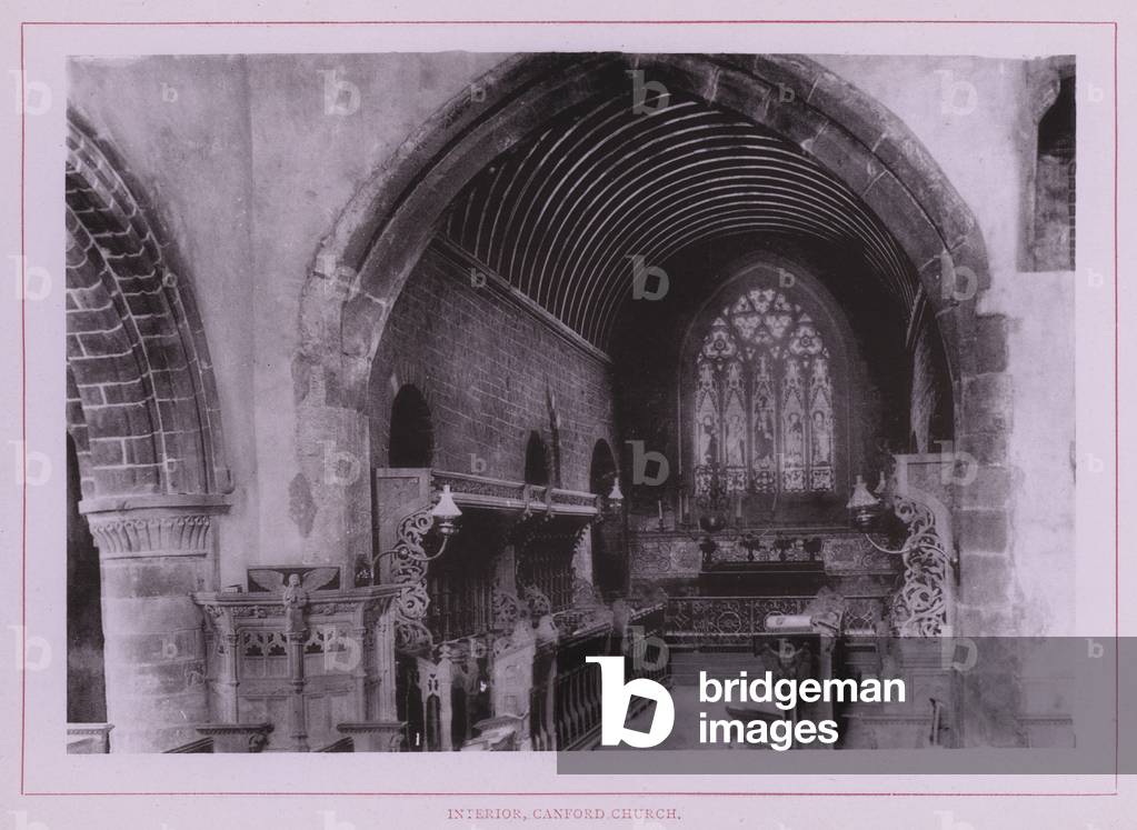 Interior, Canford Church (b/w photo)