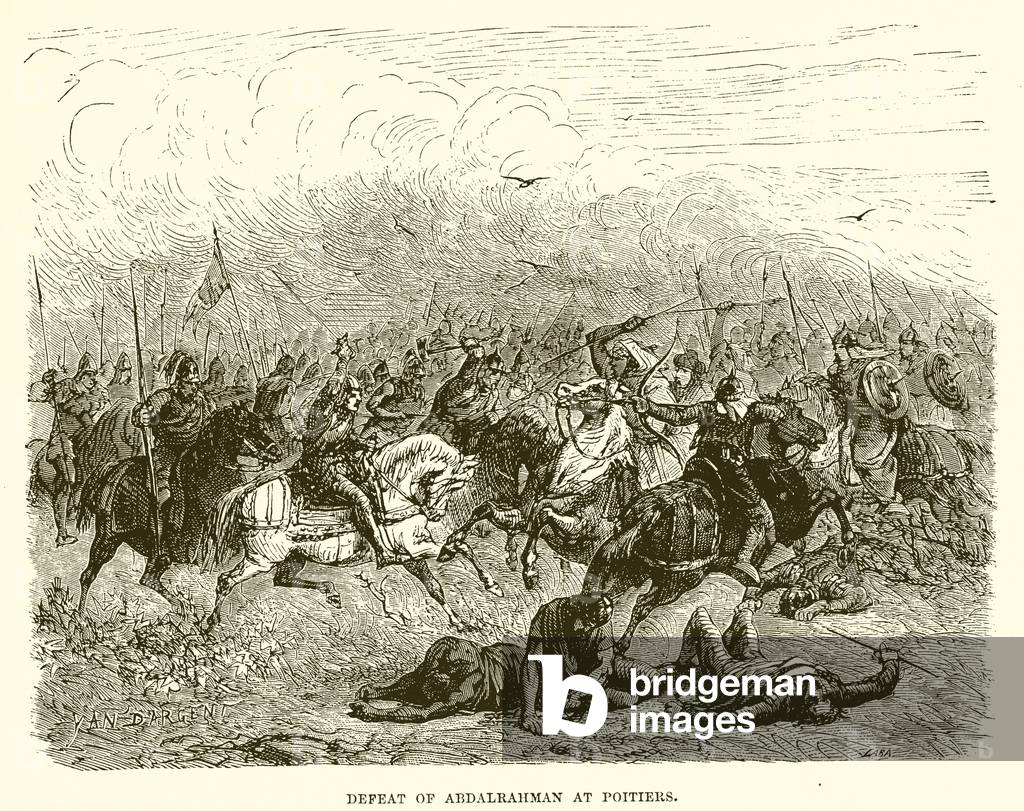 Defeat of Abdalrahman at Poitiers (engraving)