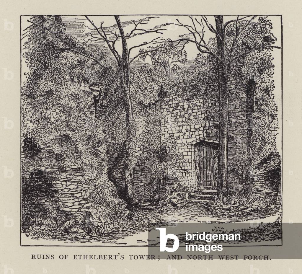 Canterbury: Ruins of Ethelbert's Tower, and North West Porch (litho)