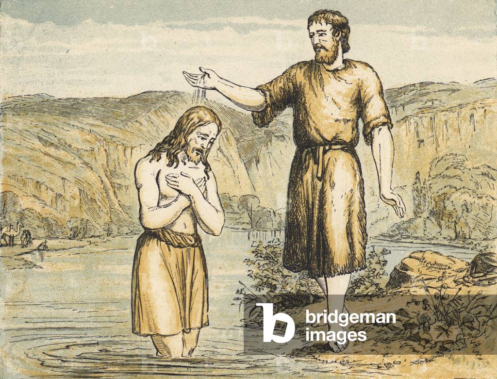 The Baptism of Jesus (coloured engraving)