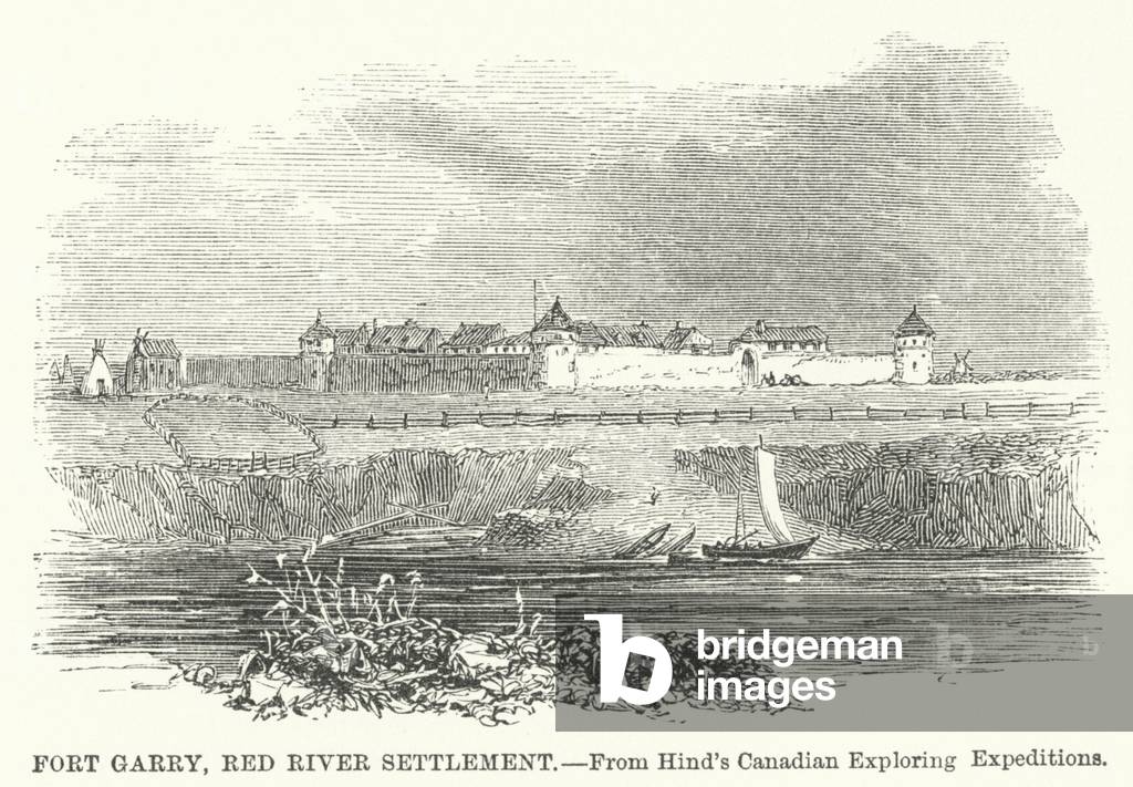 Fort Garry, Red River Settlement (engraving)