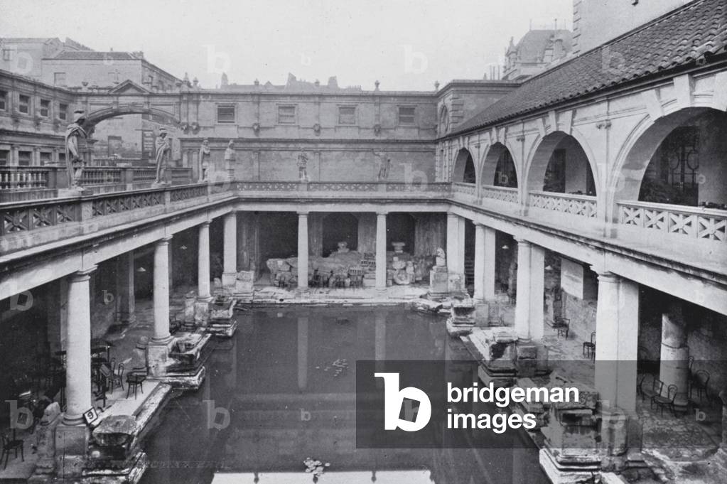 Bath: The Sqaure Roman Bath (b/w photo)