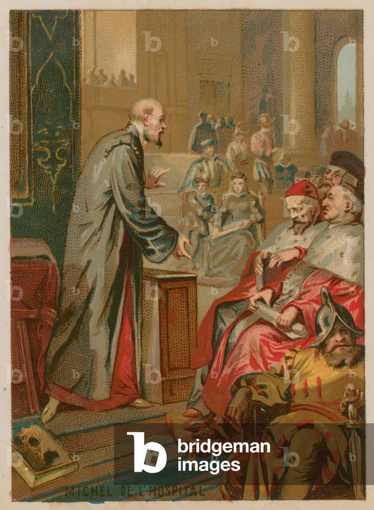 Michel de l'Hopital speaking to the Estates General (chromolitho)