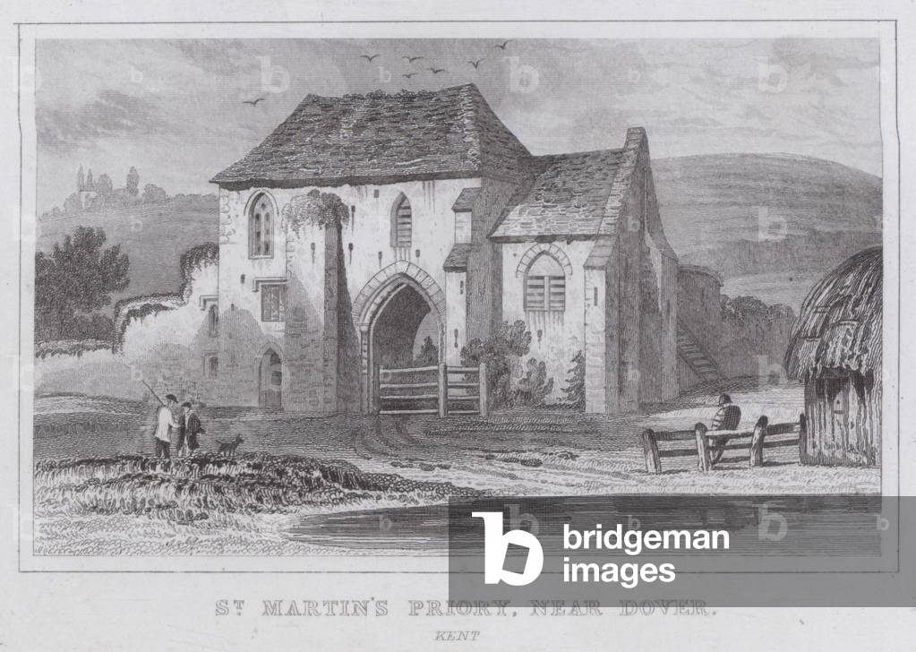 St Martin's Priory, near Dover, Kent (engraving)
