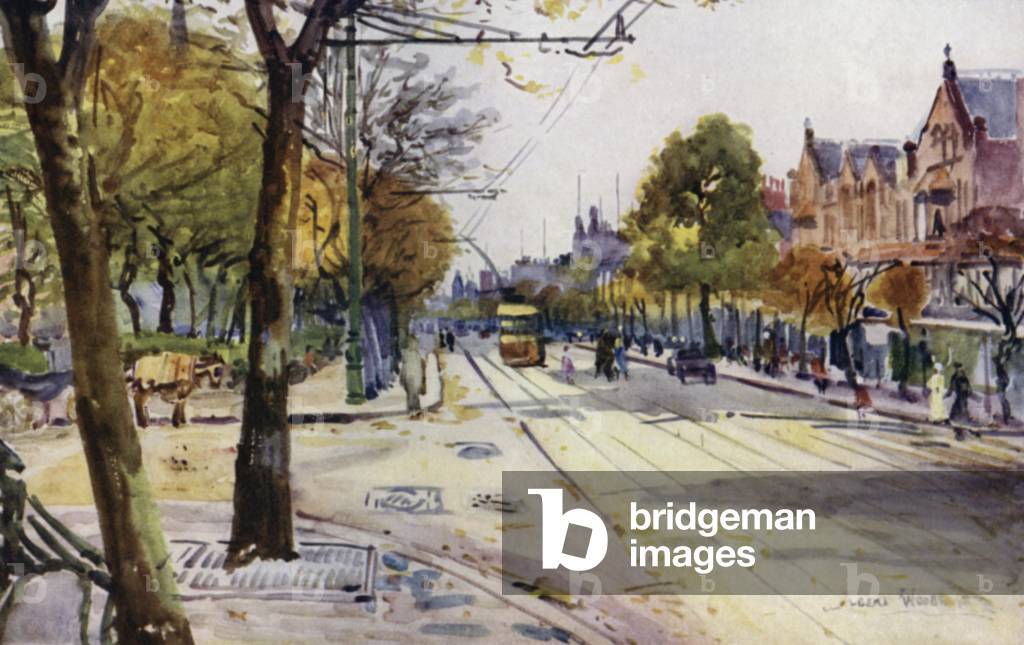 Lord Street, Southport (colour litho)