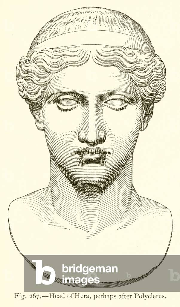 Head of Hera, perhaps after Polycletus (engraving)